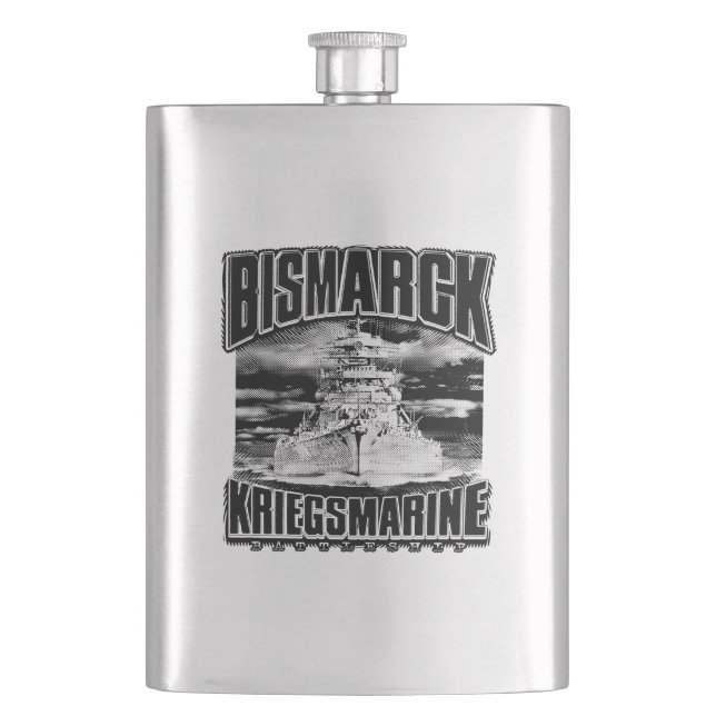 Battleship Bismarck Hip Flask (Front)