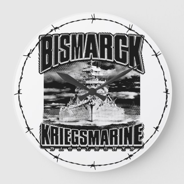 Battleship Bismarck Large Clock (Front)