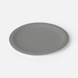 Battleship grey (solid colour) Paper Plate