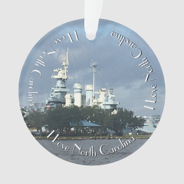 Battleship North Carolina on the Cape Fear River Ornament (Front)