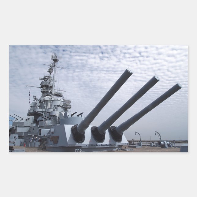 Battleship USS Alabama Rectangular Sticker (Front)