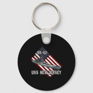 Battleship Uss New Jersey Bb-62 & Combat Warsh Key Ring