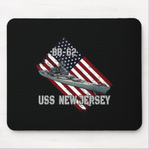 Battleship Uss New Jersey Bb-62 &amp; Combat Warsh Mouse Pad