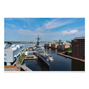 Battleship USS Wisconsin BB-64 Harbor View Photo Print