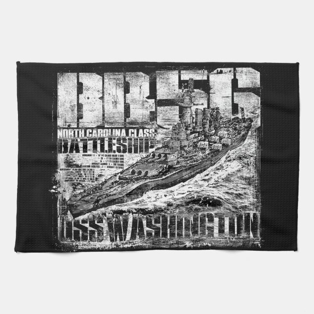Battleship Washington Hand Towels (Horizontal)