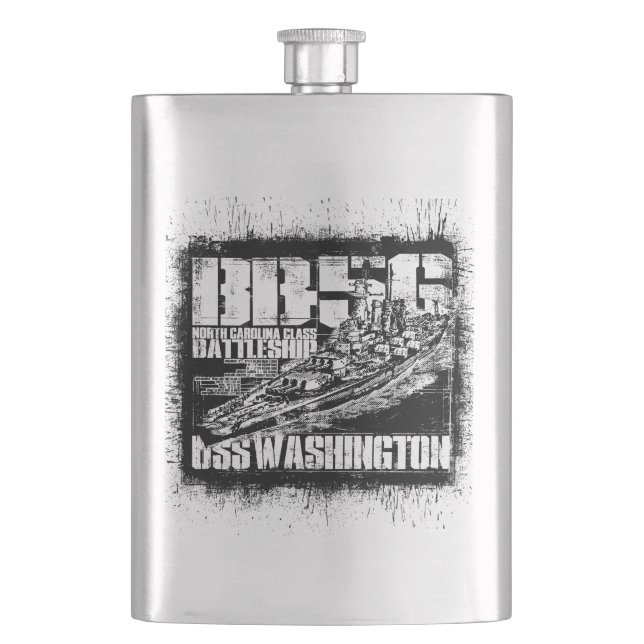Battleship Washington Hip Flask (Front)