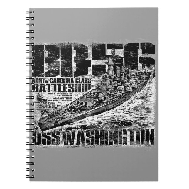 Battleship Washington Spiral Notebook (Front)