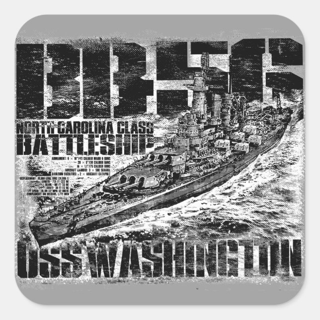 Battleship Washington Square Sticker (Front)