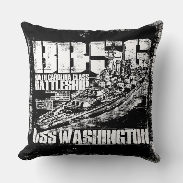 Battleship Washington Throw Pillow (Front)