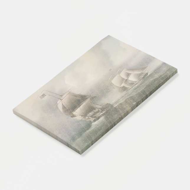 Battleships Warships Sailing Ocean Post It Notes (Angled)