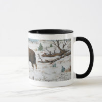 Battling Bull Moose Wildlife Art Scene