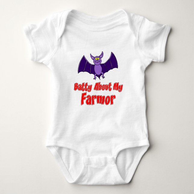 Batty About My Farmor Baby Bodysuit (Front)