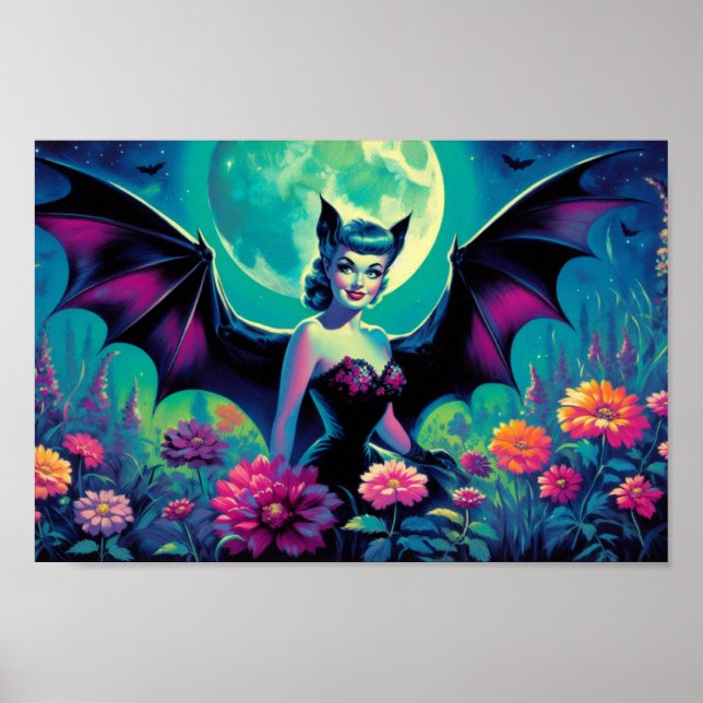 Batty Blooms poster print (Front)