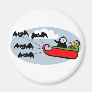 Batty Christmas Sleigh Magnet