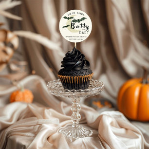 Batty for Baby Fall Crescent Moon Baby Shower  Square Sticker