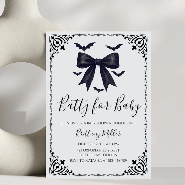 Batty for Baby Halloween Baby Shower Invitation (Creator Uploaded)