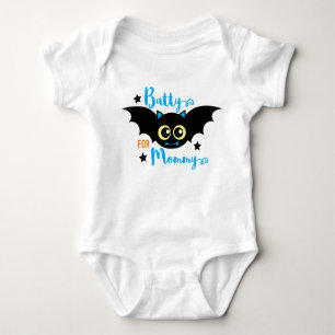 Batty for Mummy Cute 1st Halloween Blue Bat Baby Bodysuit