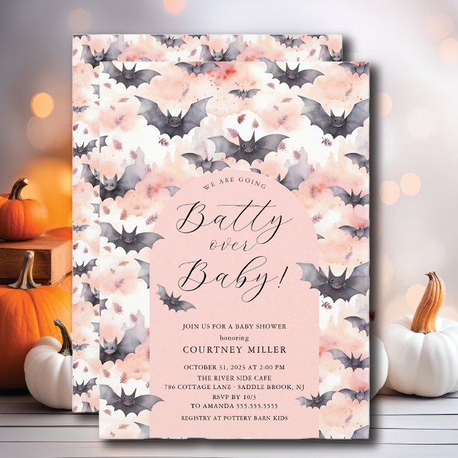 Batty Over Baby Baby Shower  Invitation (Creator Uploaded)