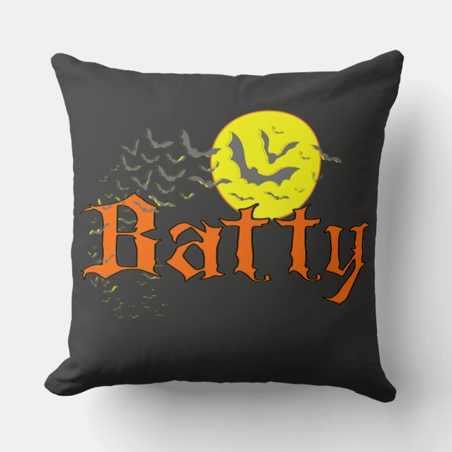 Batty Wonderland Throw Pillow (Front)