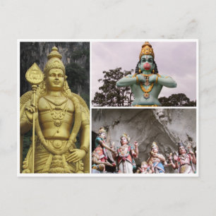 batu caves gods postcard