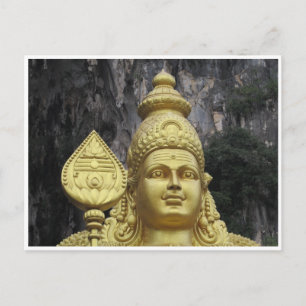 batu caves lord murugan postcard