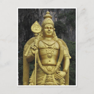 batu caves murugan postcard