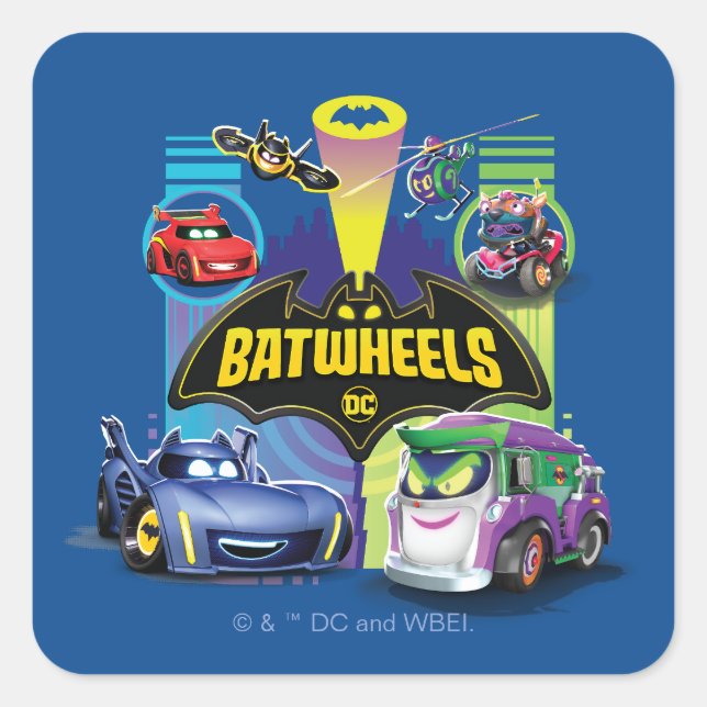 Batwheels™ Vs Legion of Zoom Square Sticker (Front)