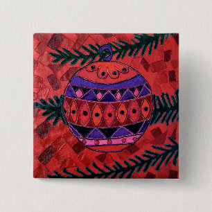 Bauble 15 Cm Square Badge