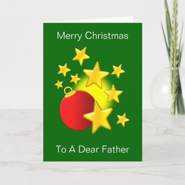 Bauble And Stars Design Father Christmas Card (Front)