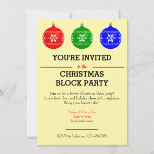 Bauble Christmas Block Party Invitation