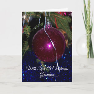 Bauble Grandson Christmas Holiday Card