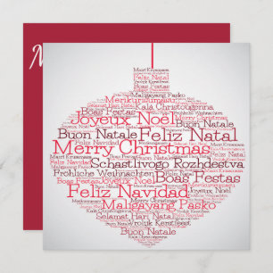 Bauble made of 'Merry Christmas' words Invitation