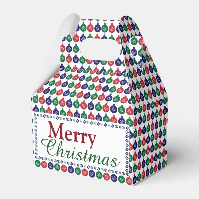 Bauble Pattern Christmas Favour Box (Front Side)