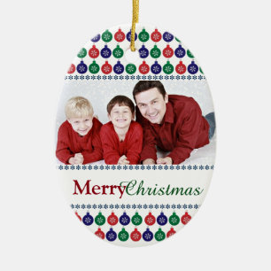 Bauble Pattern Custom Photo Ceramic Tree Decoration