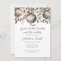 Baubles & Bubbly Christmas Party Invitation