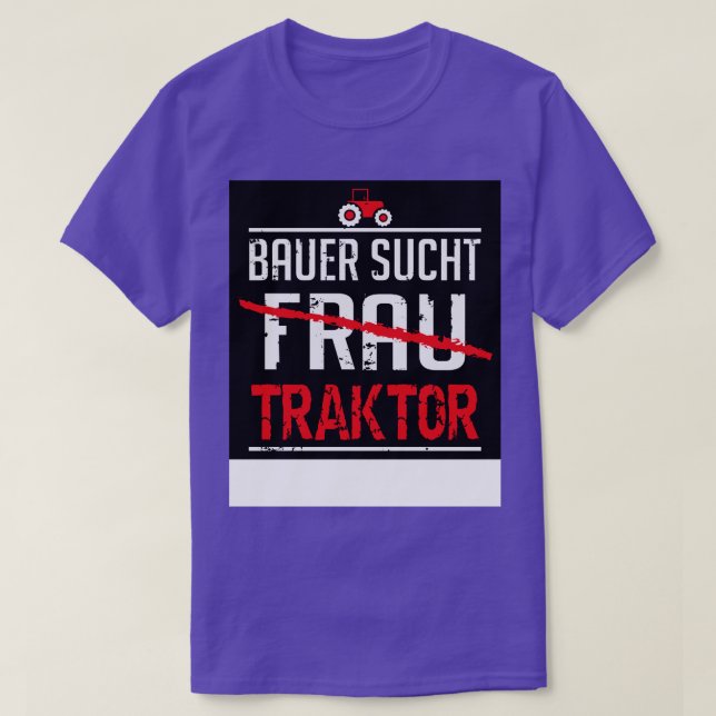 Bauer sucht traktor black T-Shirt (Design Front)