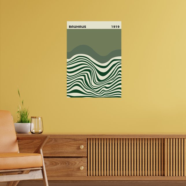 Bauhaus Abstract Wave Wall Art, home decor, Poster (Living Room 2)