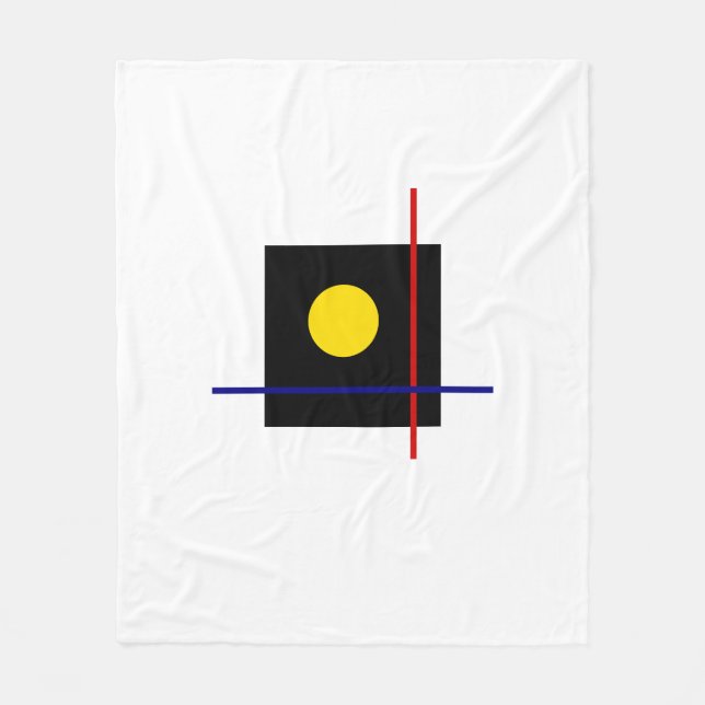 Bauhaus Art Black Geometric Composition Fleece Blanket (Front)