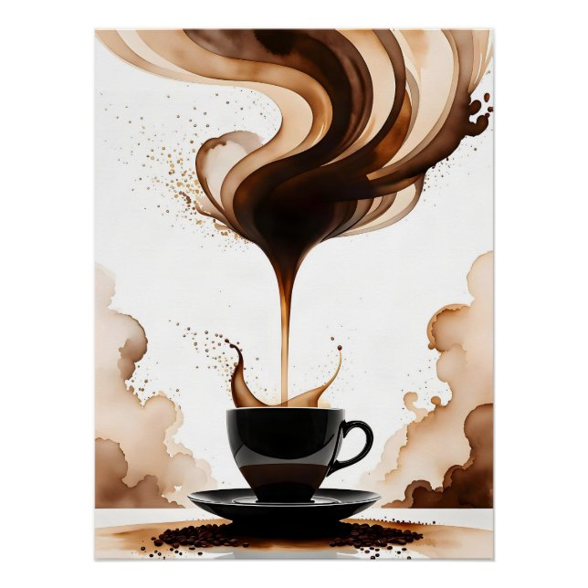 Bauhaus art morning coffee (brown) poster (Front)
