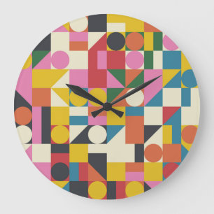 Bauhaus artwork: abstract geometric composition large clock