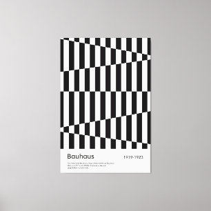 Bauhaus Black White Stripe Grid Art Print