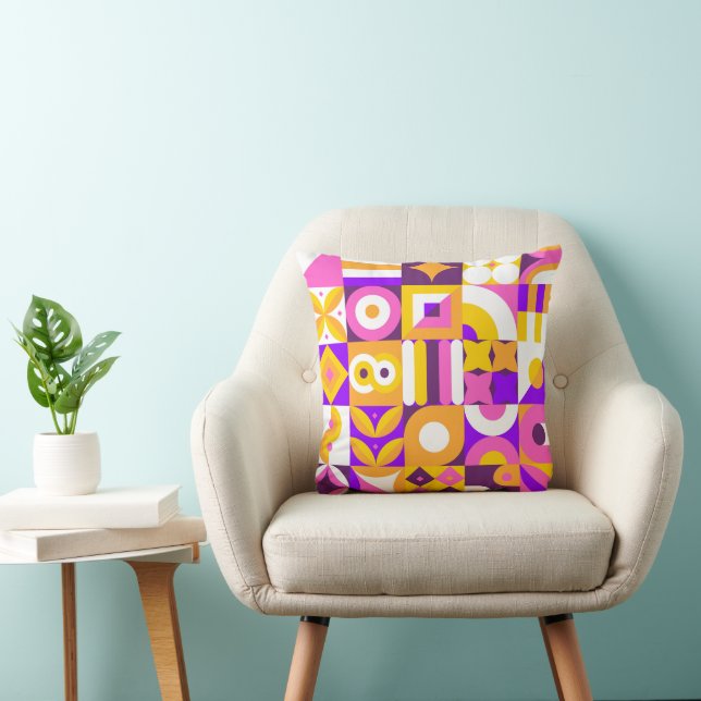 Bauhaus bright tile pattern  cushion (Chair)