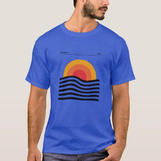 Bauhaus Circle Lines Warped Yellow Orange Red T-Shirt