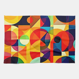 Bauhaus Colour Geometry Design Tea Towel