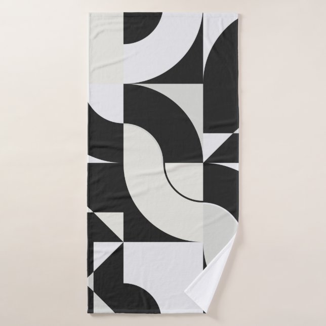 Bauhaus composition artwork made with abstract ele bath towel (Bath Towel)