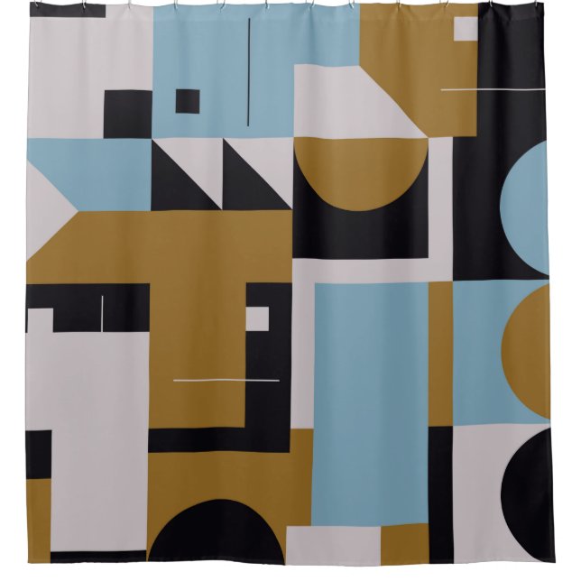 Bauhaus composition artwork made with abstract ele shower curtain (Front)