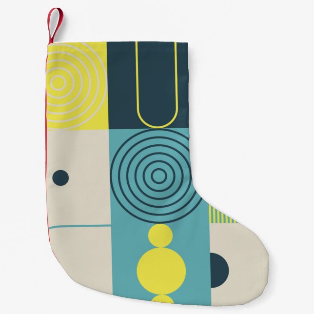 Bauhaus composition artwork made with abstract ele small christmas stocking (Front)