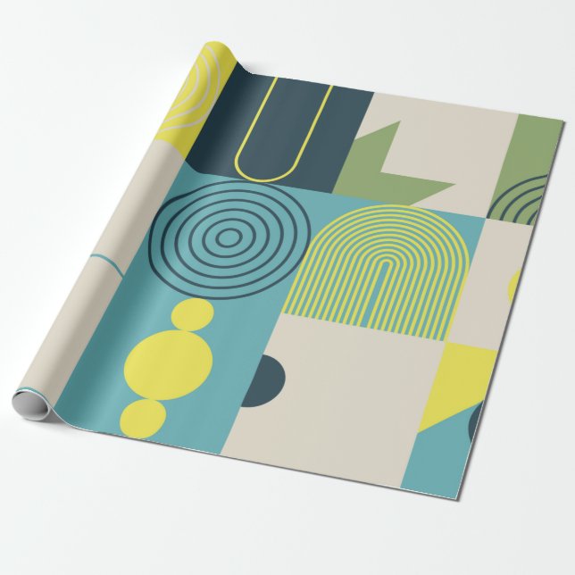 Bauhaus composition artwork made with abstract ele wrapping paper (Unrolled)