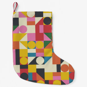 Bauhaus composition artwork made with Vintage abst Small Christmas Stocking
