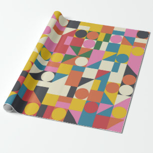 Bauhaus composition artwork made with Vintage abst Wrapping Paper